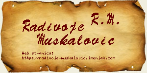 Radivoje Muskalović vizit kartica